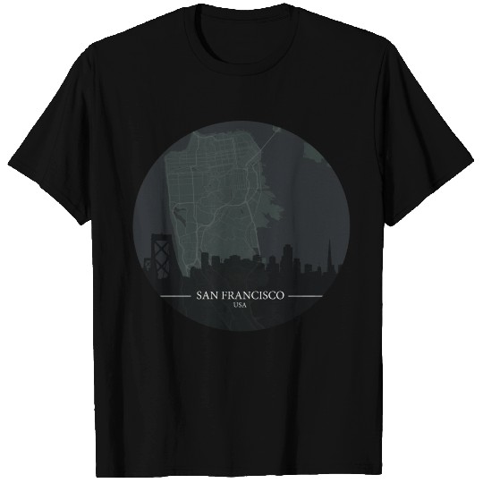 San Francisco city with silhouette T Shirts