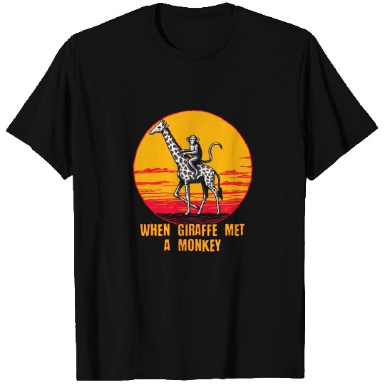 When Giraffe Met a Monkey T Shirts