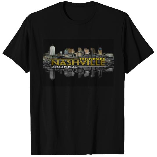 Nashville Tennessee Neon Glow Reflective Skyline T Shirts