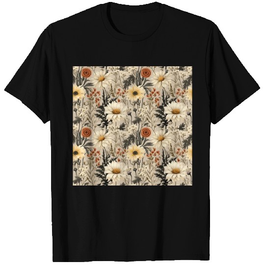 Delicate Wildflowers Pattern T Shirts