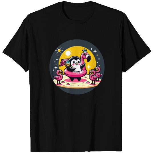 Penguin Flamingo Beach Bash T Shirts