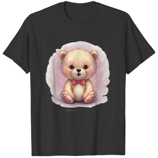 illustrate a cute pink baby tedd T Shirts