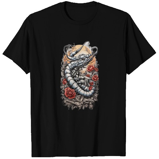 "Monochrome Shrimp Flash: Classic Sailor Jerry St T Shirts