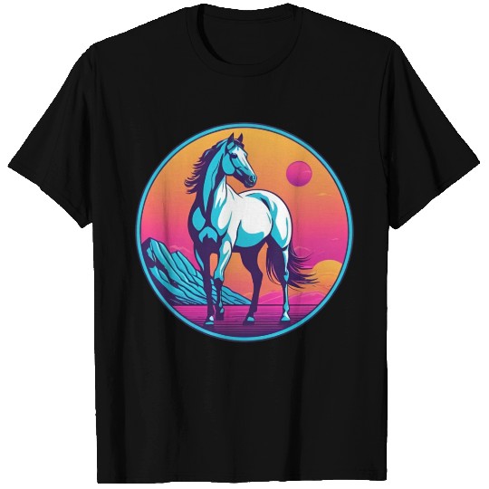Synthwave Horse 3 T Shirts