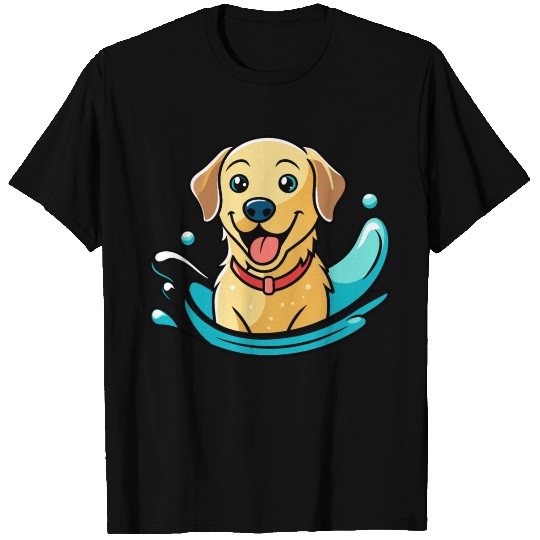 Joyful Labrador Retriever Splashing T Shirts