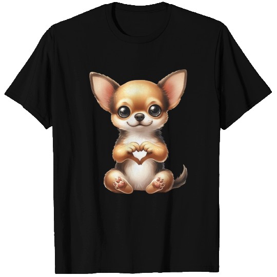 Chihuahua Love Heart Hand Sign T Shirts