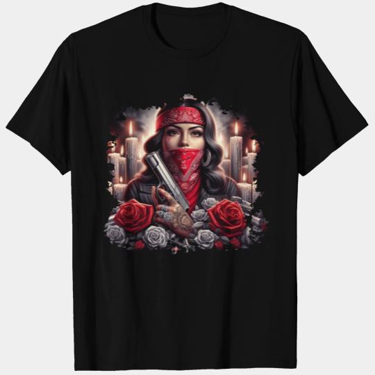 Gangster Girl Hip Hop chicano art Design T Shirts