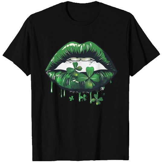 St Patrick Irish Green Lips T Shirts