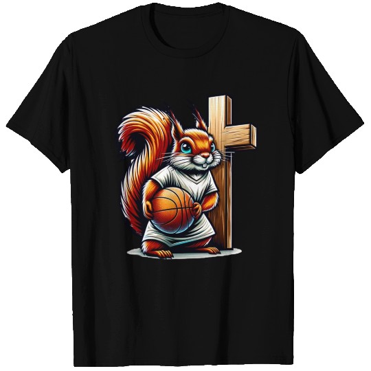 Christian Cross Basketball Sport Squirrel Nuts T Shirts