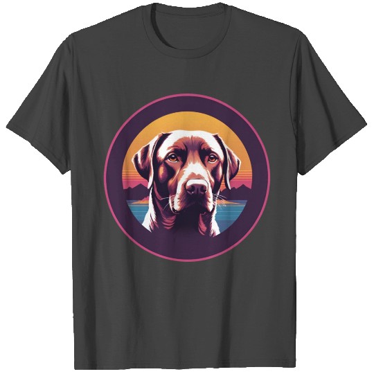 Synthwave Labrador Retriever T Shirts
