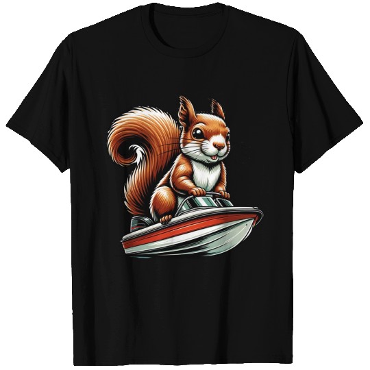 Motorboat Sport Squirrel Nuts Animal Lover Cool T Shirts