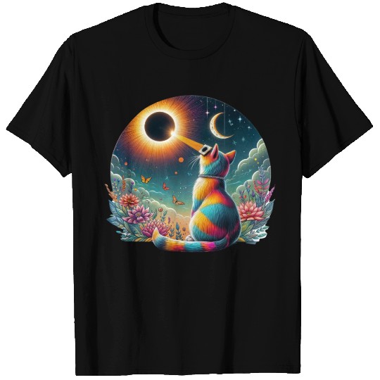 Funny cat Total Solar Eclipse 4.08.2024 T Shirts