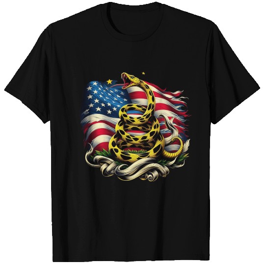 Gadsden Snake American Flag T Shirts