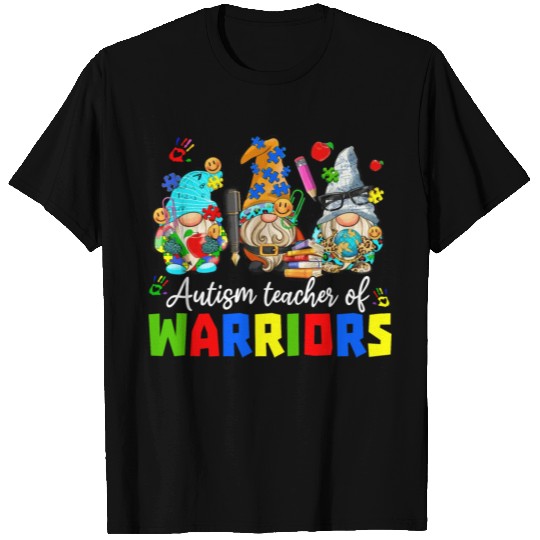Autism Teacher Warriors Autism Autism Gnome Gift T Shirts