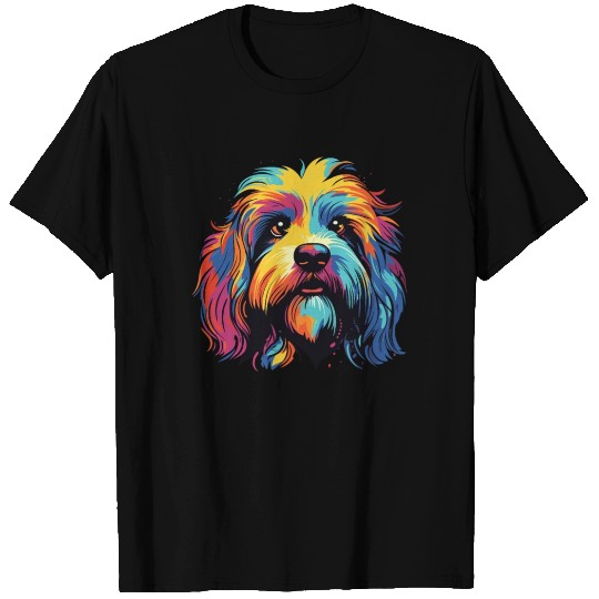 Watercolor Colorful Tibetan Spaniel T Shirts
