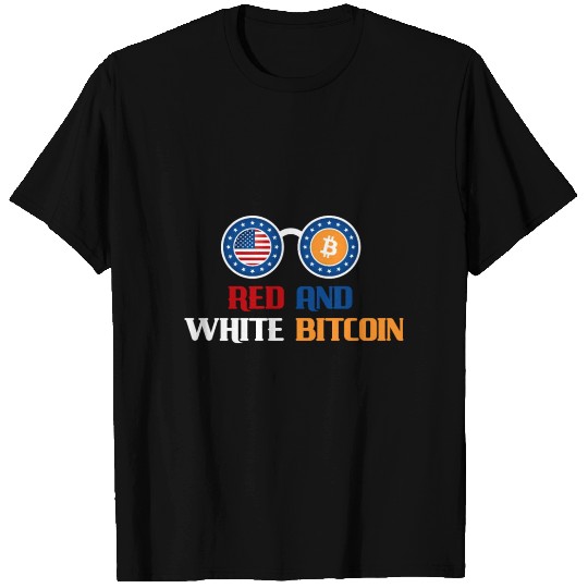 Red and White Bitcoin T Shirts
