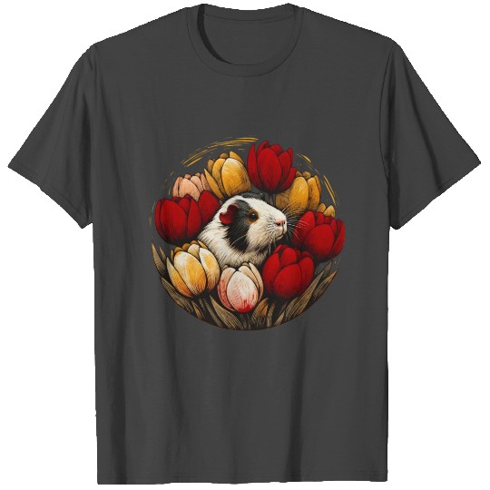 Spring Tulips Guinea Pig T Shirts