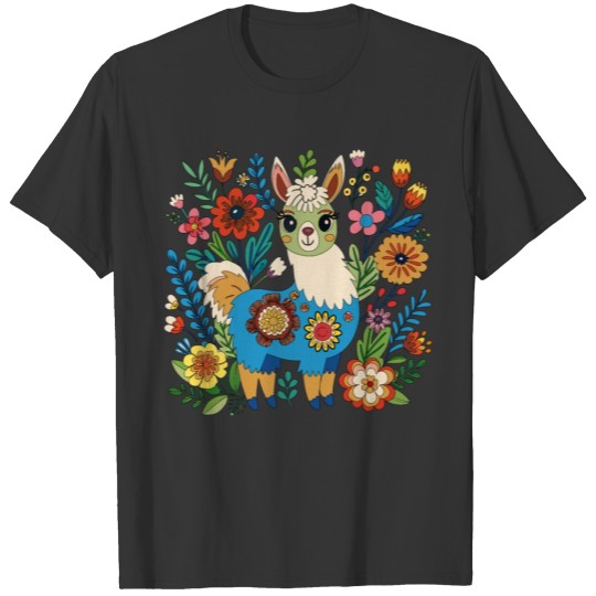 Baby alpaca in the flowers T Shirts