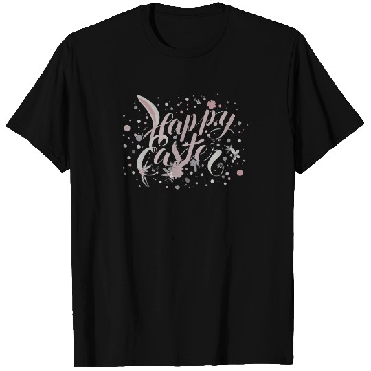 Chic Happy Easter Lettering With Spring Accents T Shirts