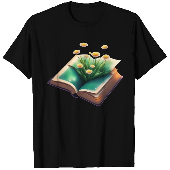 Book and Flower T Shirts