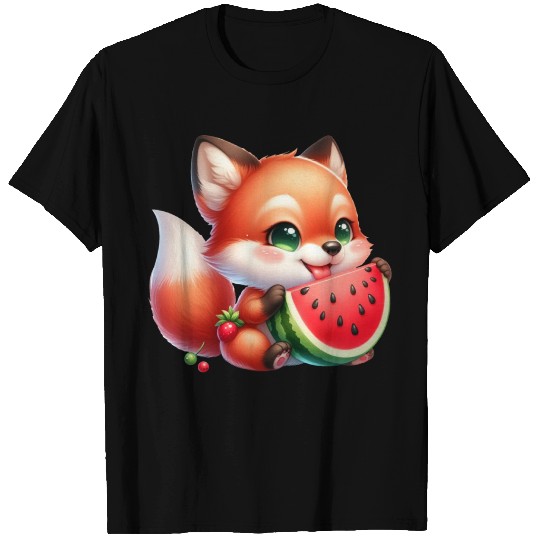 Fox Eating Watermelon T Shirts