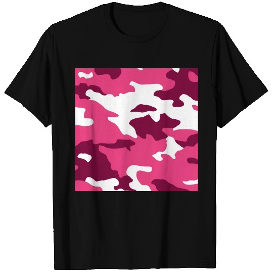 Pink Army Camo Pattern T Shirts