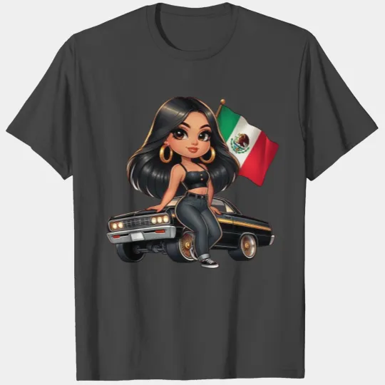 Chicana Lowrider Oldies but goodies Mexican design T Shirts