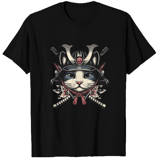 Wise Samurai Cat T Shirts