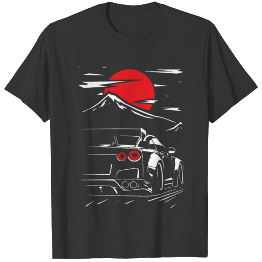 Midnight Race: Red Moon Racing Car T Shirts