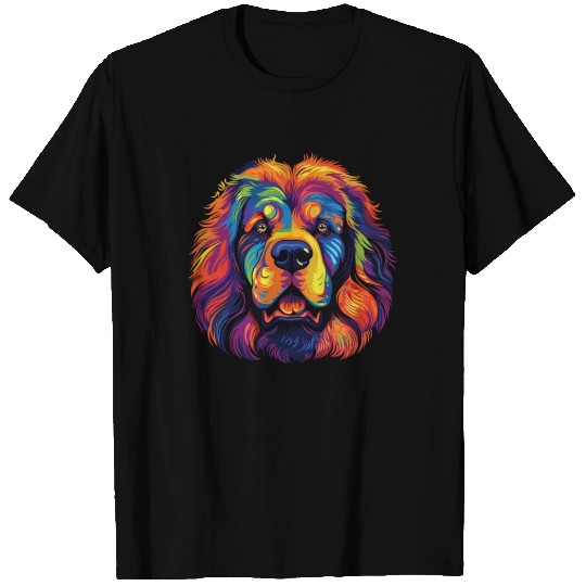 Watercolor Colorful Tibetan Mastiff T Shirts