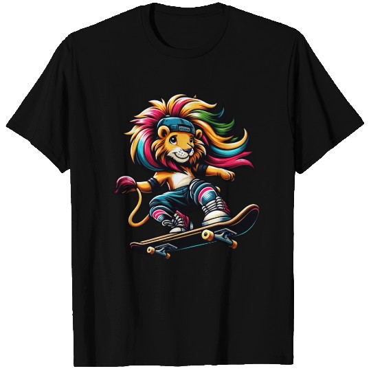 Cheeky Skater Giraffe on Skateboard T Shirts