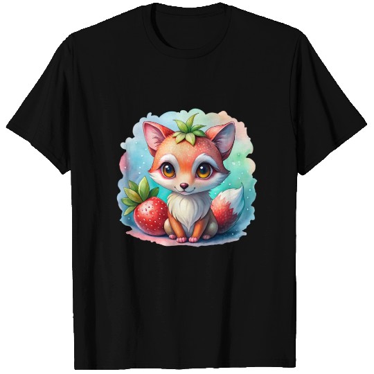 Cute Strawberry Chibi Fox T Shirts