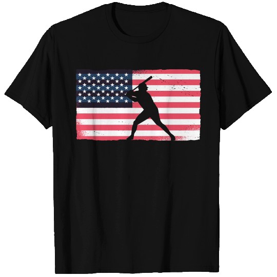 USA Flag Baseball 4th of July T Shirts