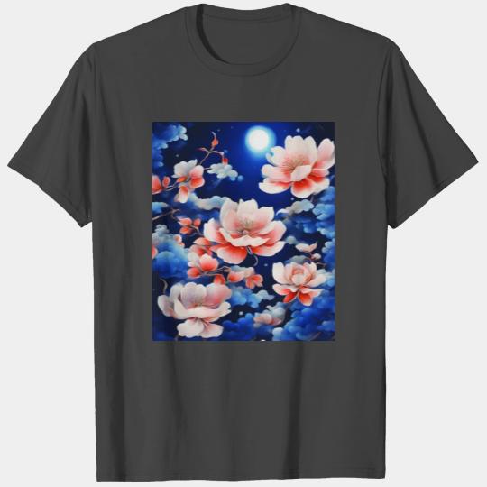Sakura Blossoms In Moonlight T Shirts