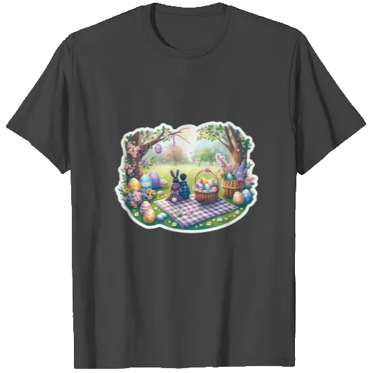 Couple In Love On An Easter Picnic T Shirts