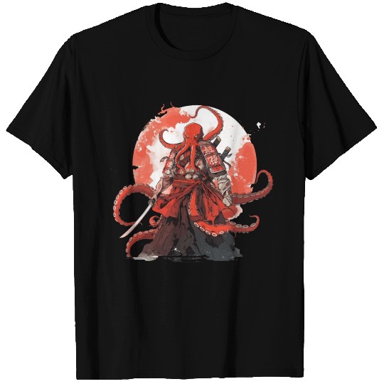 Samurai Katana Sword anime Octopus manga Warrior T Shirts