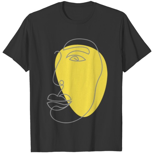 Surreal outline face on abstract portrait T Shirts