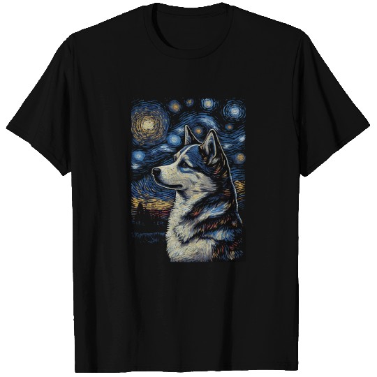 Husky Starry Night T Shirts