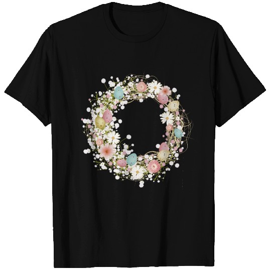 pastel-colored Easter eggs, flowers and gypsophila T Shirts