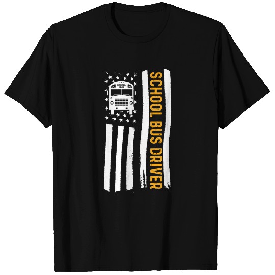 School Bus Driver American Flag School Bus Driver T Shirts