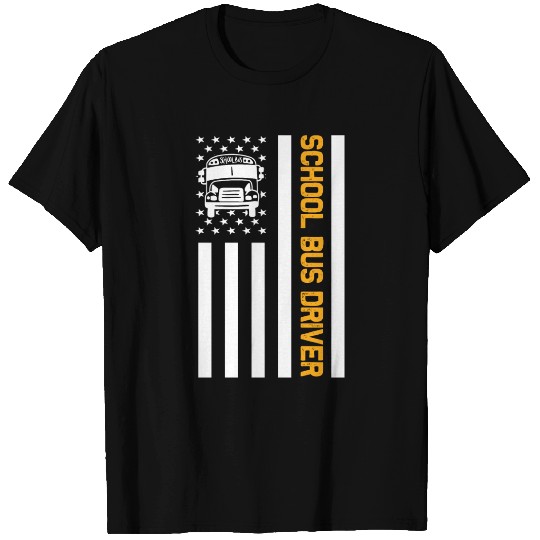 School Bus Driver American Flag School Bus Driver T Shirts