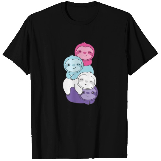 Multisexual Flag Pride Lgbtq Cute Sloths T Shirts