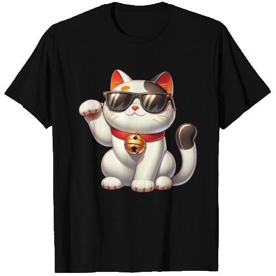 Cheerful Warrior Cat Celebrating Victory T Shirts