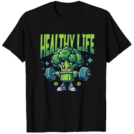 Healthy Life Broccoli Mascot T Shirts