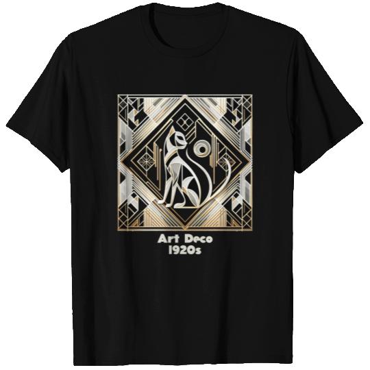 Vintage 1920s Abstract Art Deco Cat T Shirts