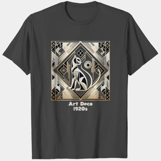 Vintage 1920s Abstract Art Deco Cat T Shirts