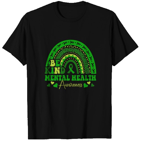Green Rainbow Be Kind Mental Health T Shirts