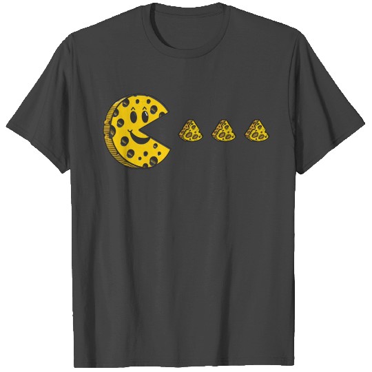 Pacman and Cheese Retro Gaming Fun T Shirts