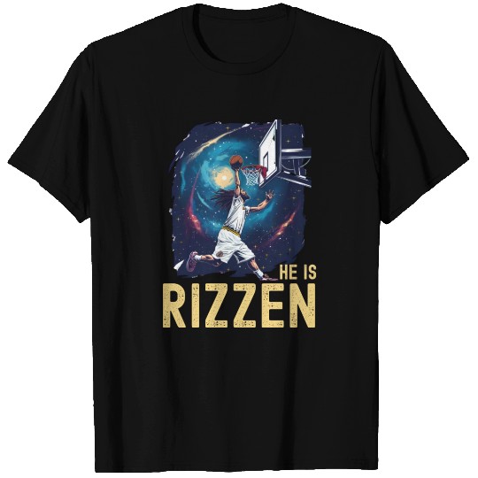 He Is Rizzen Funny Easter Jesus Playing Basketball T Shirts