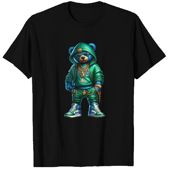 Hustle Anarchy green royal bear T Shirts